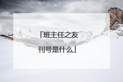 班主任之友 刊号是什么