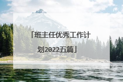 班主任优秀工作计划2022五篇