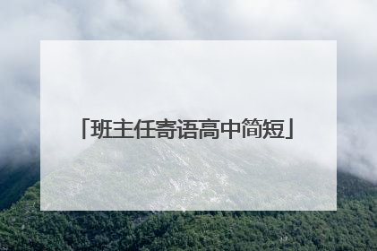 班主任寄语高中简短