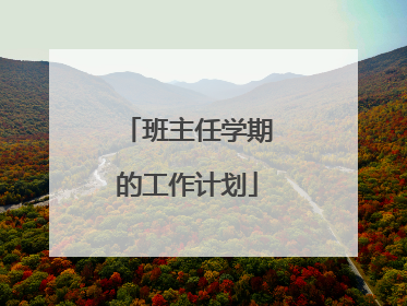 班主任学期的工作计划