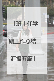班主任学期工作总结汇报五篇