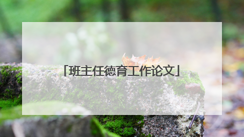 班主任德育工作论文