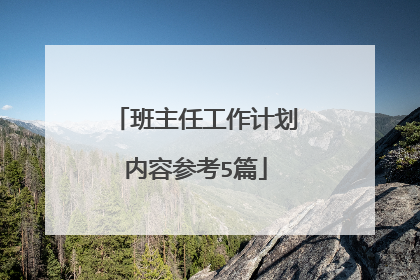 班主任工作计划内容参考5篇