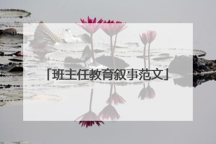 班主任教育叙事范文