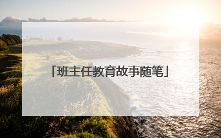 班主任教育故事随笔