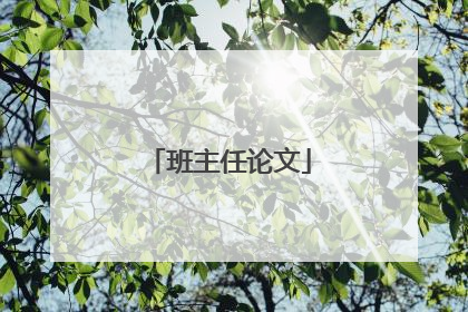 班主任论文