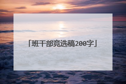 班干部竞选稿200字
