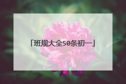 班规大全50条初一