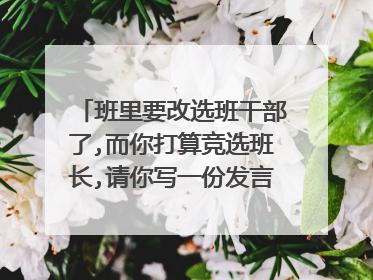 班里要改选班干部了,而你打算竞选班长,请你写一份发言稿,.内容要具体,感情要真实,400字以上。