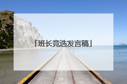 班长竞选发言稿