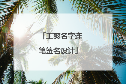 王爽名字连笔签名设计