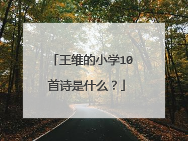 王维的小学10首诗是什么?