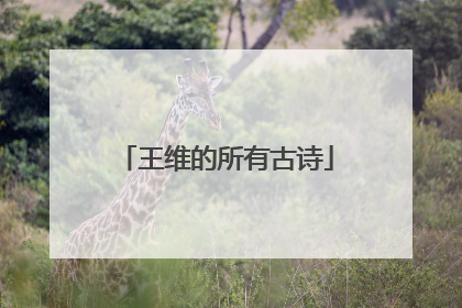 王维的所有古诗