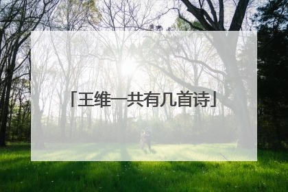 王维一共有几首诗