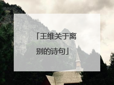 王维关于离别的诗句