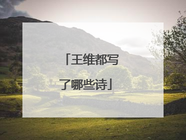 王维都写了哪些诗