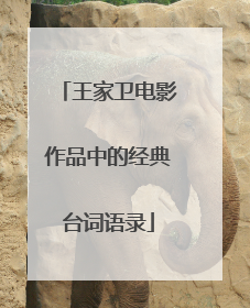 王家卫电影作品中的经典台词语录