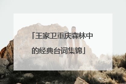 王家卫重庆森林中的经典台词集锦