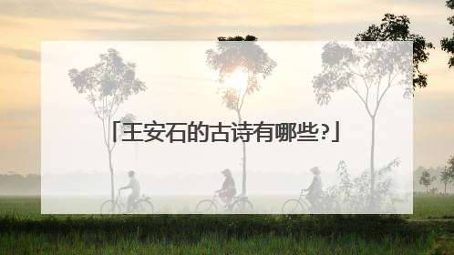 王安石的古诗有哪些?