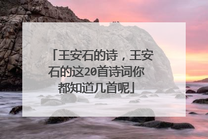王安石的诗,王安石的这20首诗词你都知道几首呢