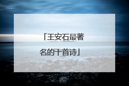 王安石最著名的十首诗