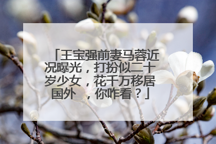 王宝强前妻马蓉近况曝光,打扮似二十岁少女,花千万移居国外 ,你咋看?