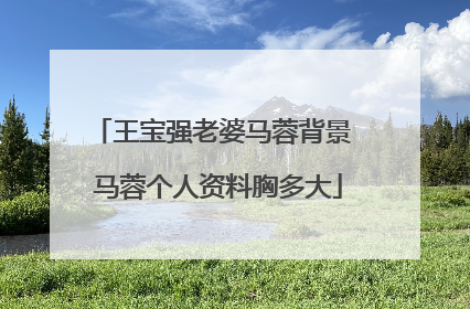 王宝强老婆马蓉背景 马蓉个人资料胸多大