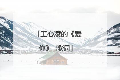 王心凌的《爱你》 歌词