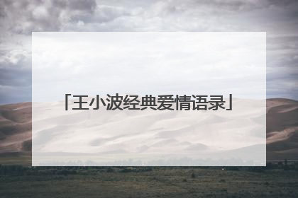 王小波经典爱情语录