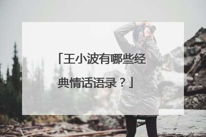 王小波有哪些经典情话语录?
