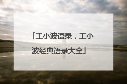 王小波语录，王小波经典语录大全