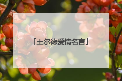 王尔德爱情名言
