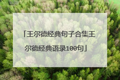 王尔德经典句子合集王尔德经典语录100句