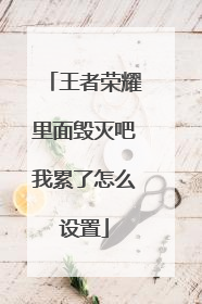 王者荣耀里面毁灭吧我累了怎么设置