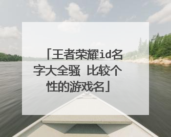 王者荣耀id名字大全骚 比较个性的游戏名