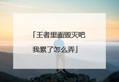 王者里面毁灭吧我累了怎么弄