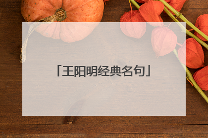 王阳明经典名句