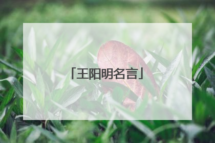 王阳明名言