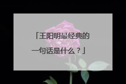 王阳明最经典的一句话是什么？