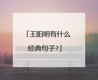 王阳明有什么经典句子?