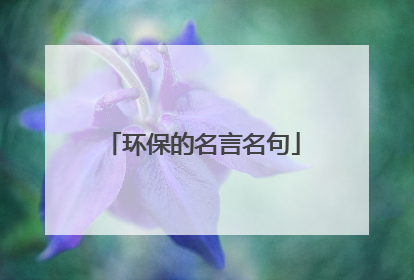 环保的名言名句