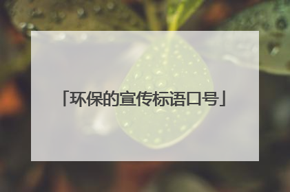 环保的宣传标语口号