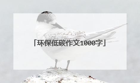 环保低碳作文1000字
