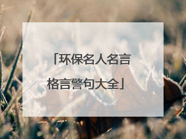环保名人名言格言警句大全