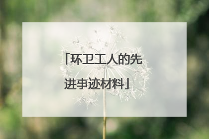 环卫工人的先进事迹材料