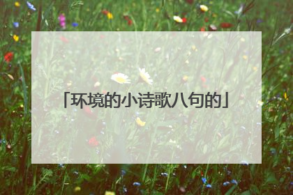 环境的小诗歌八句的