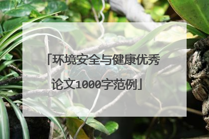 环境安全与健康优秀论文1000字范例