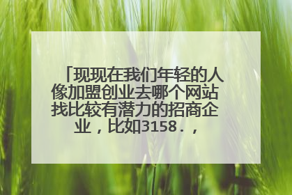 现现在我们年轻的人像加盟创业去哪个网站找比较有潜力的招商企业,比如3158.,U88,和中国商情网。哪个好