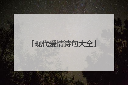 现代爱情诗句大全