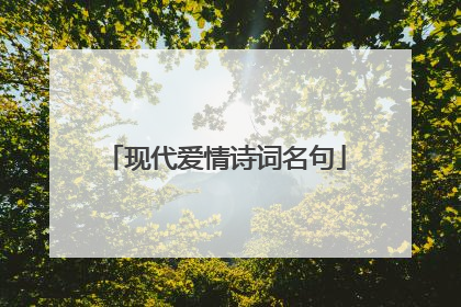 现代爱情诗词名句